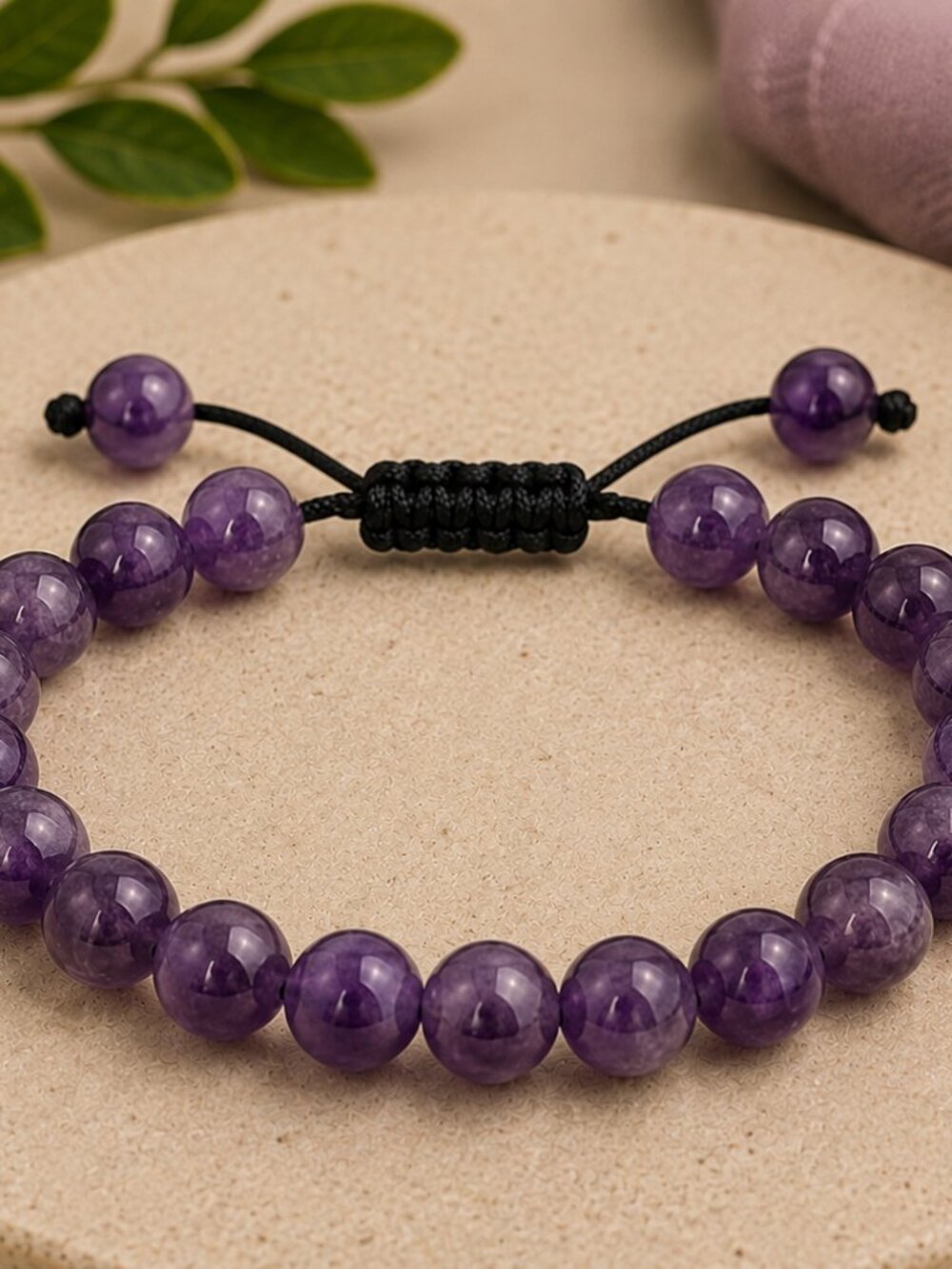 African Amethyst Adjustable Bracelet – Peace, Wisdom & Spiritual Protection